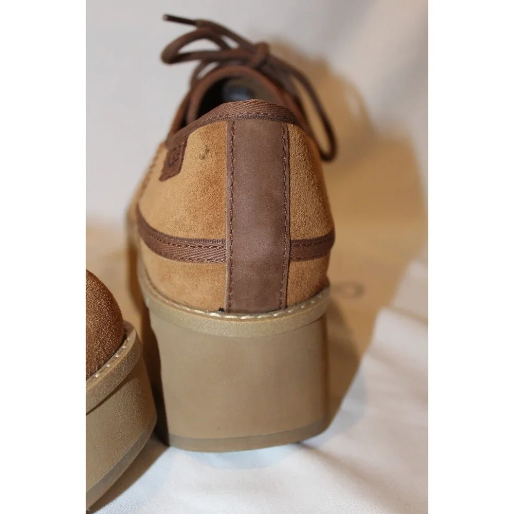 UGG WOMEN'S CHESTNUT WATER RESISTANT SUEDE CITYFUNC PLATFORM SHOES NWOB